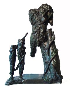 Laocoon, a bronze by Ed Smith, is approximately 4 feet tall.