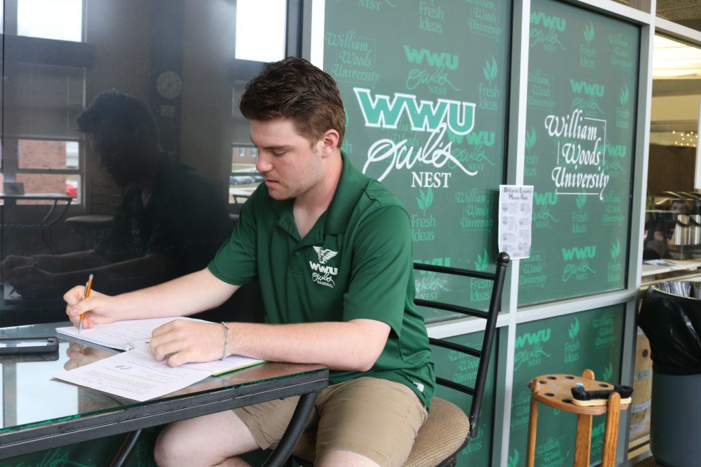 Fyffe studying in Owl's Nest