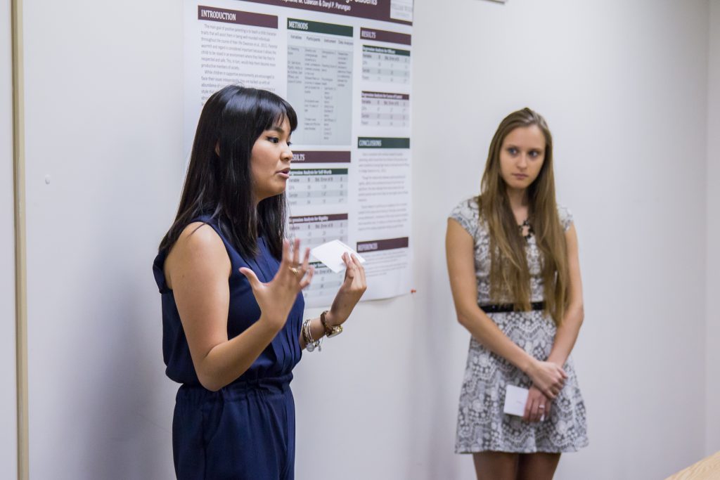 Students presenting research