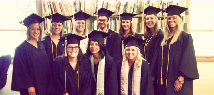 Hayley Bowler with other graduates