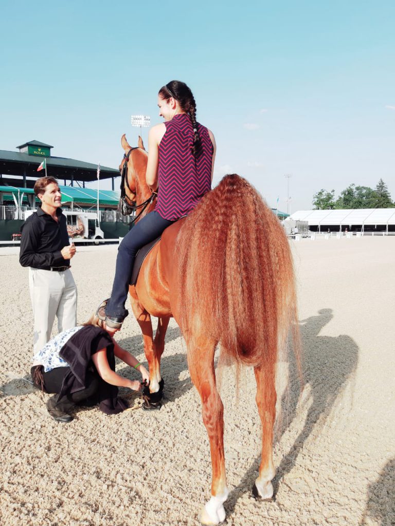 Sarah MacKenna training a horse