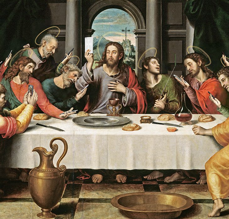 A new take on "The Last Supper" entitled "The Last Selfie"