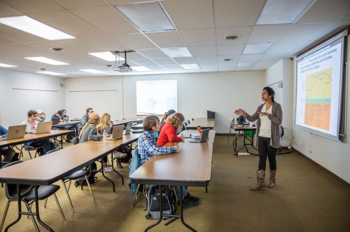 Dr. O'Callaghan teaching Management