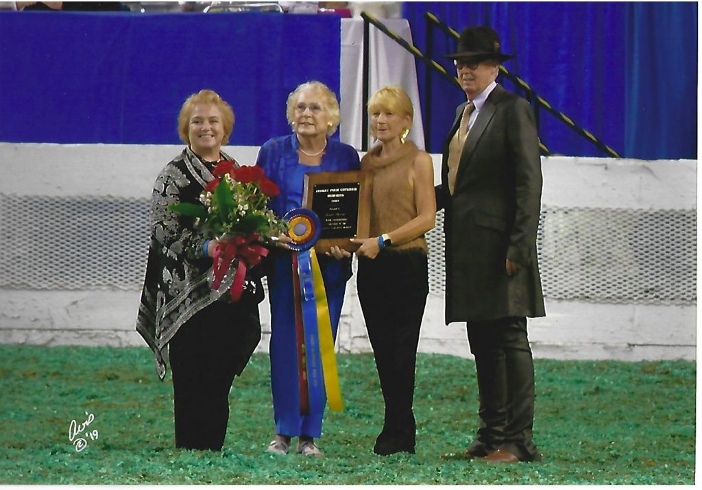 Sarah being honored with the 2019 Audrey Pugh Guthridge Award at the Ky. State Fair World Championship Horse Show