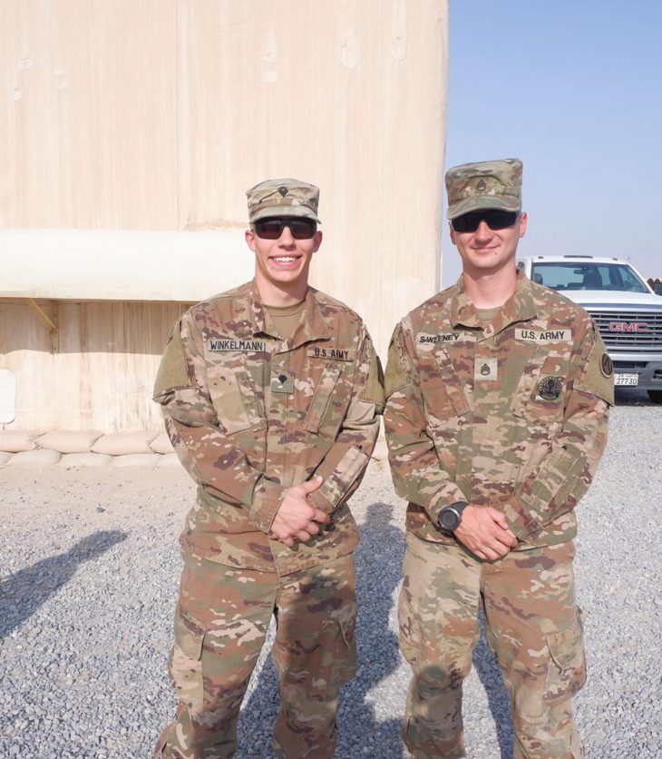 Brian Winkelmann with another member of the Army Reserve in the Middle East