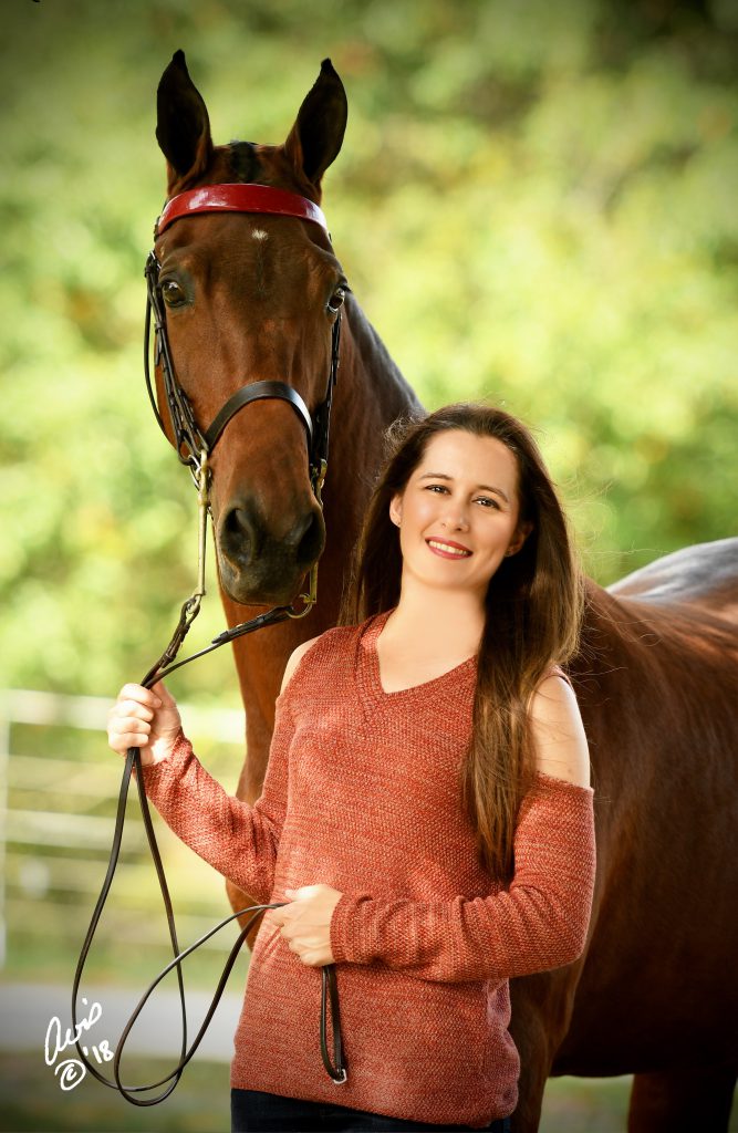 Photo of Allie and her Saddlebred mare Poison Apple