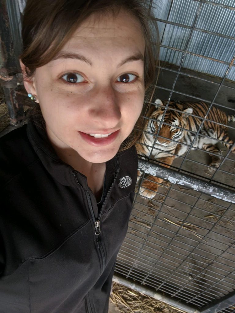 Photo of Julia with a tiger