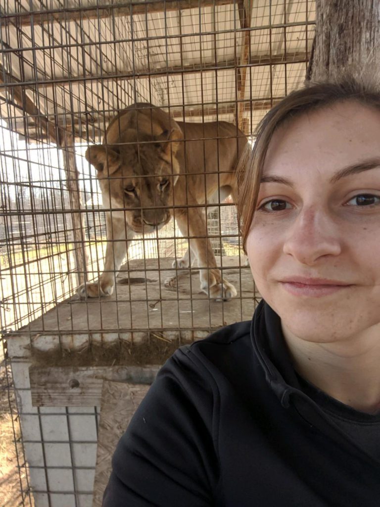 Julia with another large animal