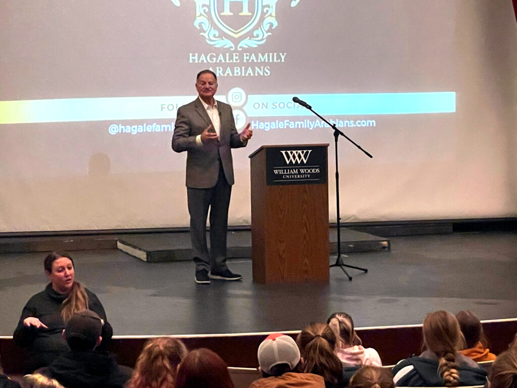 Jim Hagale speaks at William Woods University