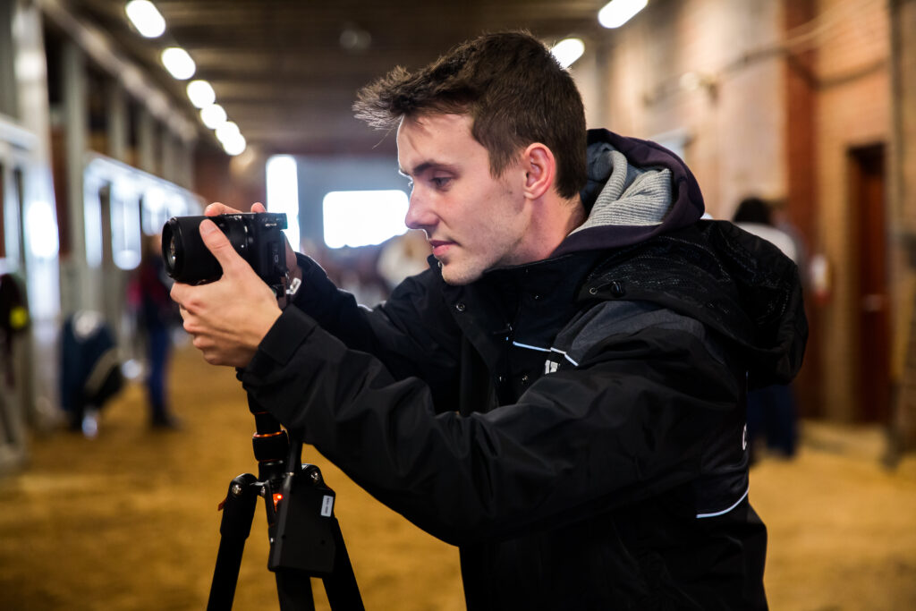 student using camera