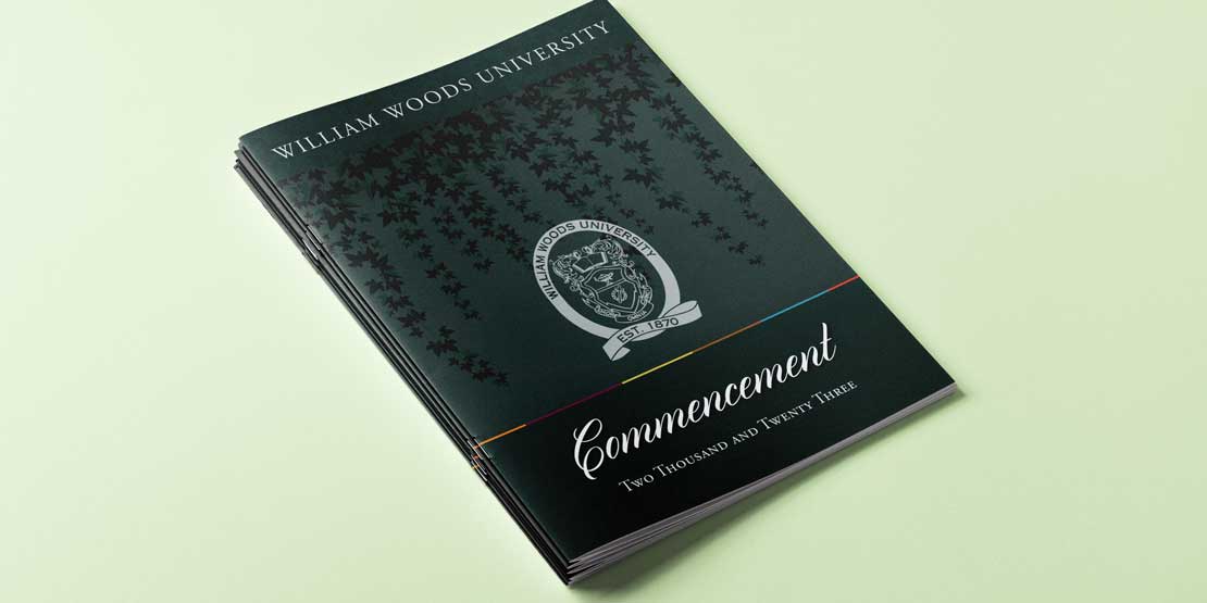 Cover of the William Woods University 2023 Commencement Booklet