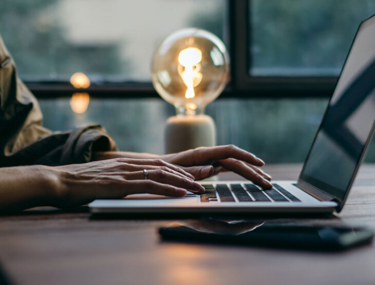 person using laptop computer