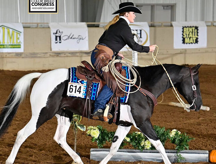 Abby Burkhalter riding Reign