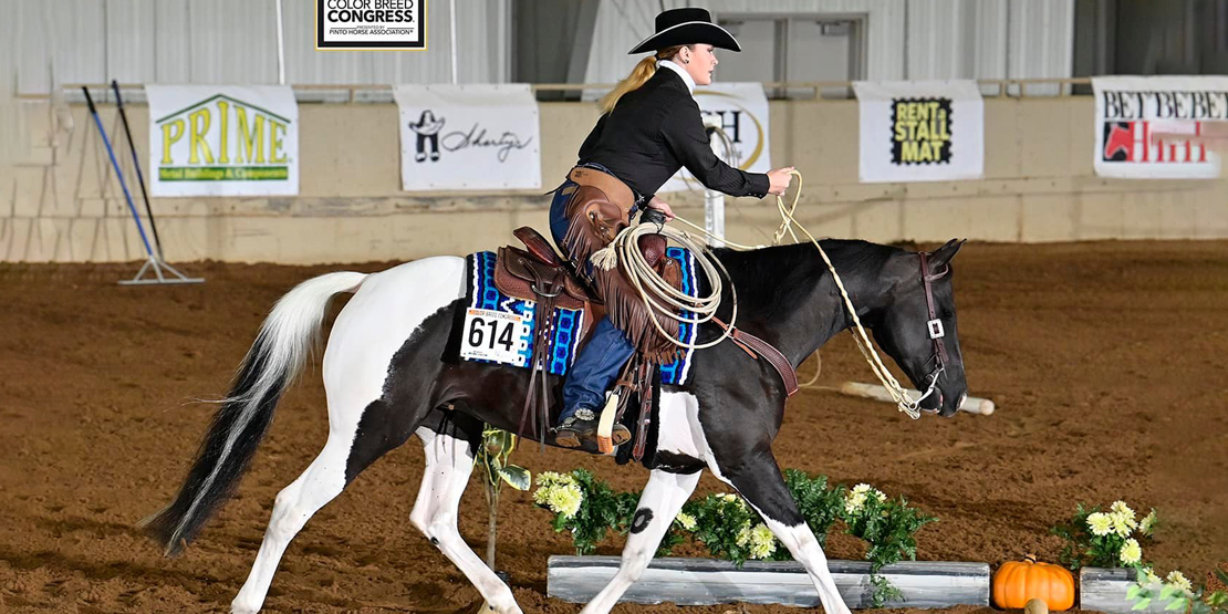 Abby Burkhalter riding Reign