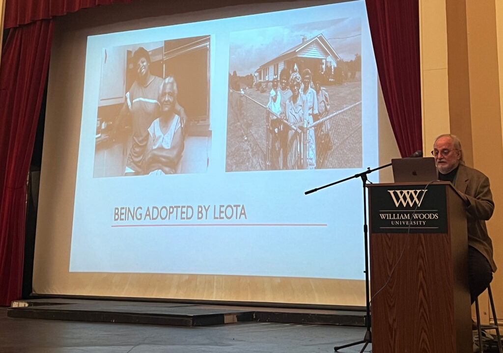 Photographer Richard Orton gives a presentation in the auditorium