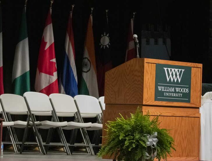 stage set up for commencement