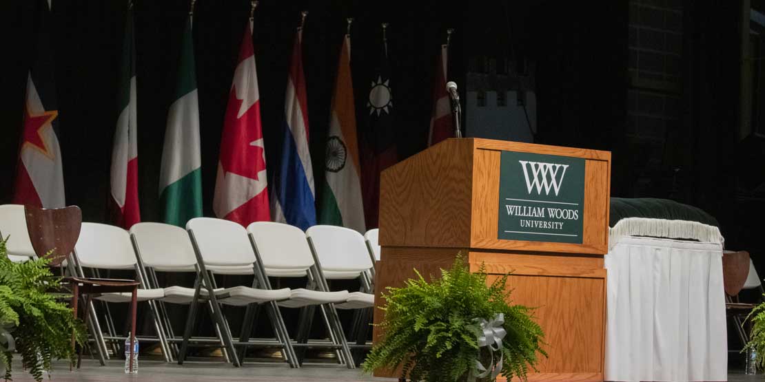 stage set up for commencement